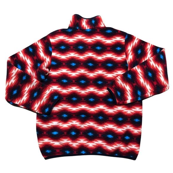 Patagonia Women's Size Large Synchilla Fleece Snap-T Red Southwestern Aztec - Picture 2 of 6
